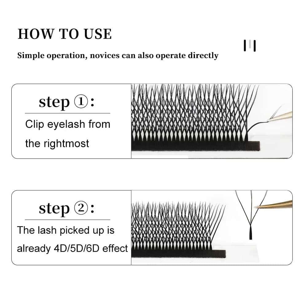 5D W-vorm Automatisch Bloeiende Voorgemaakte Waaier Wimperextensions