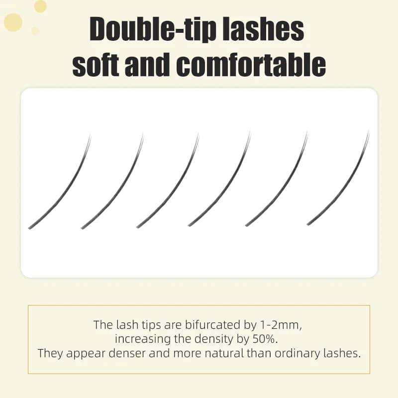 Elliptische Platte Split Tip Mat Zwarte Lashes