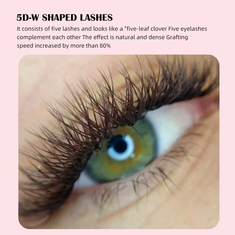 Bruine W-vorm 2D-5D voorgevormde waaier wimperextensions