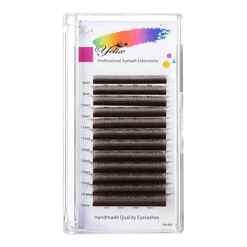 Bruine W-vorm 2D-5D voorgevormde waaier wimperextensions