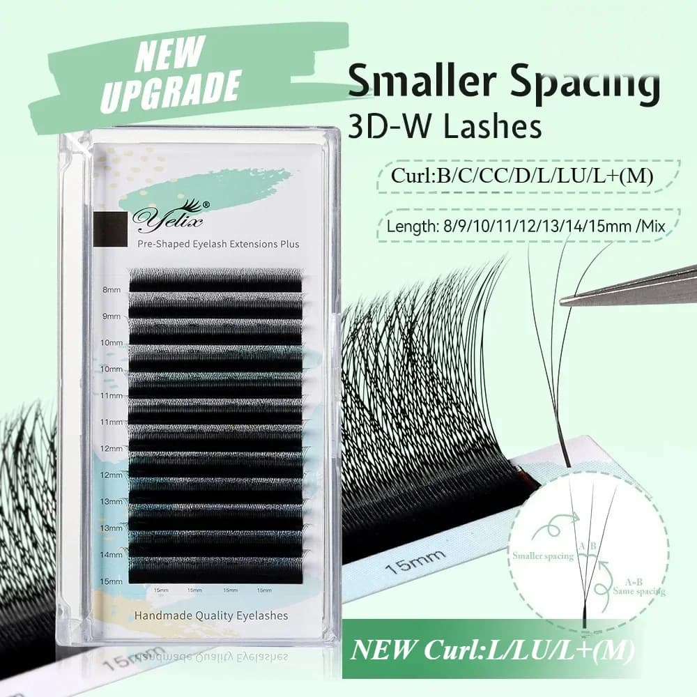 3D W-vorm Premade Volume Fan Wimperextensions