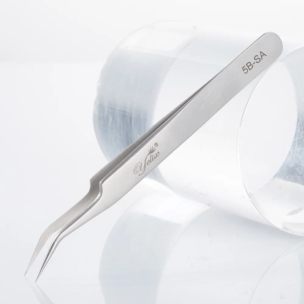 Roestvrijstalen wimperpincet met nauwkeurige vezelpunt (3D)