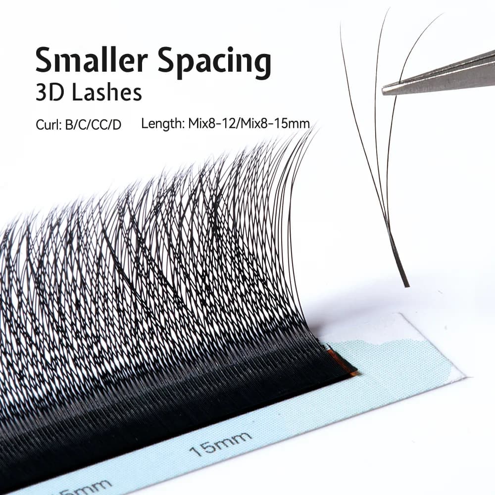 Smalle 3D W-Vorm Premium Handgemaakte Wimperextensions