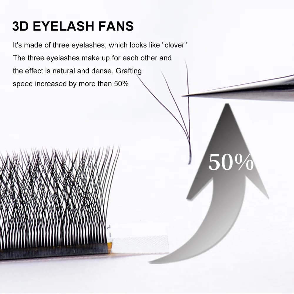 W-vormige 3D voorgevormde volume waaier wimperextensions