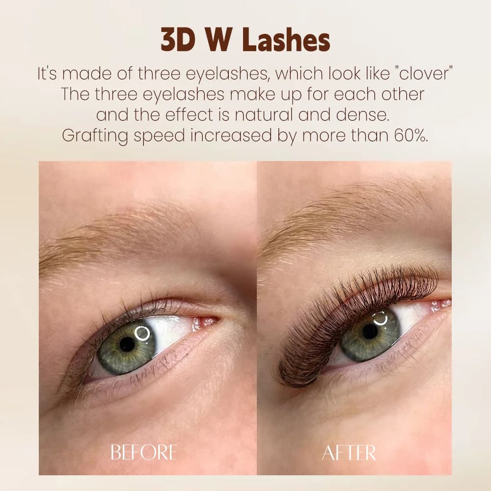 Zwart-bruine 3D premade volume waaier wimperextensions