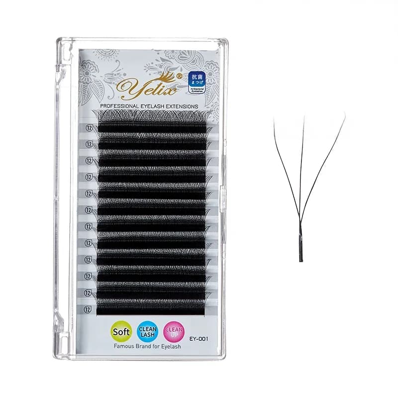 W-vormige 3D voorgevormde volume waaier wimperextensions