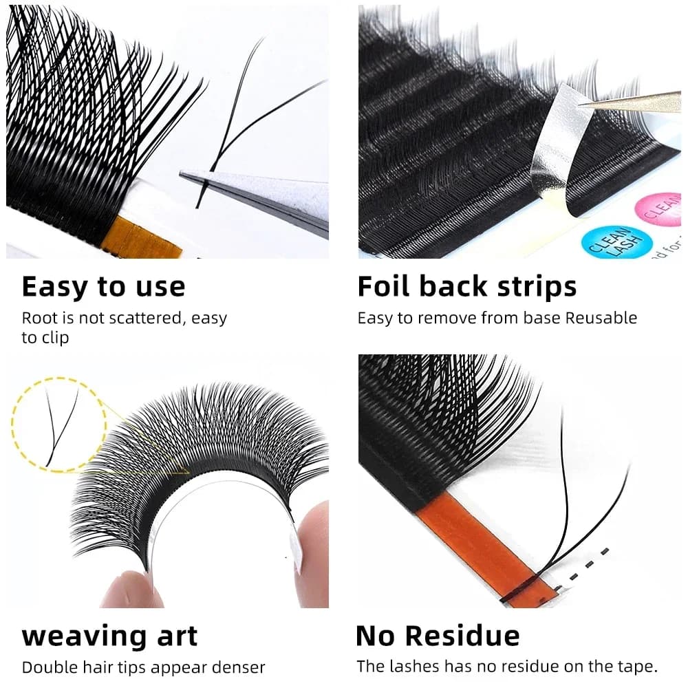 Y Shape Twee Punten Volume Fan Wimperextensions 7-17mm