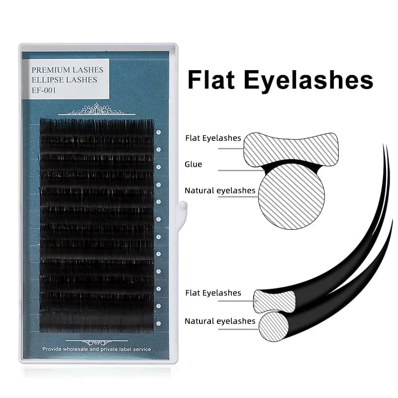 Platte Ellips Split Tip Wimperextensions 0,15 mm 0,20 mm