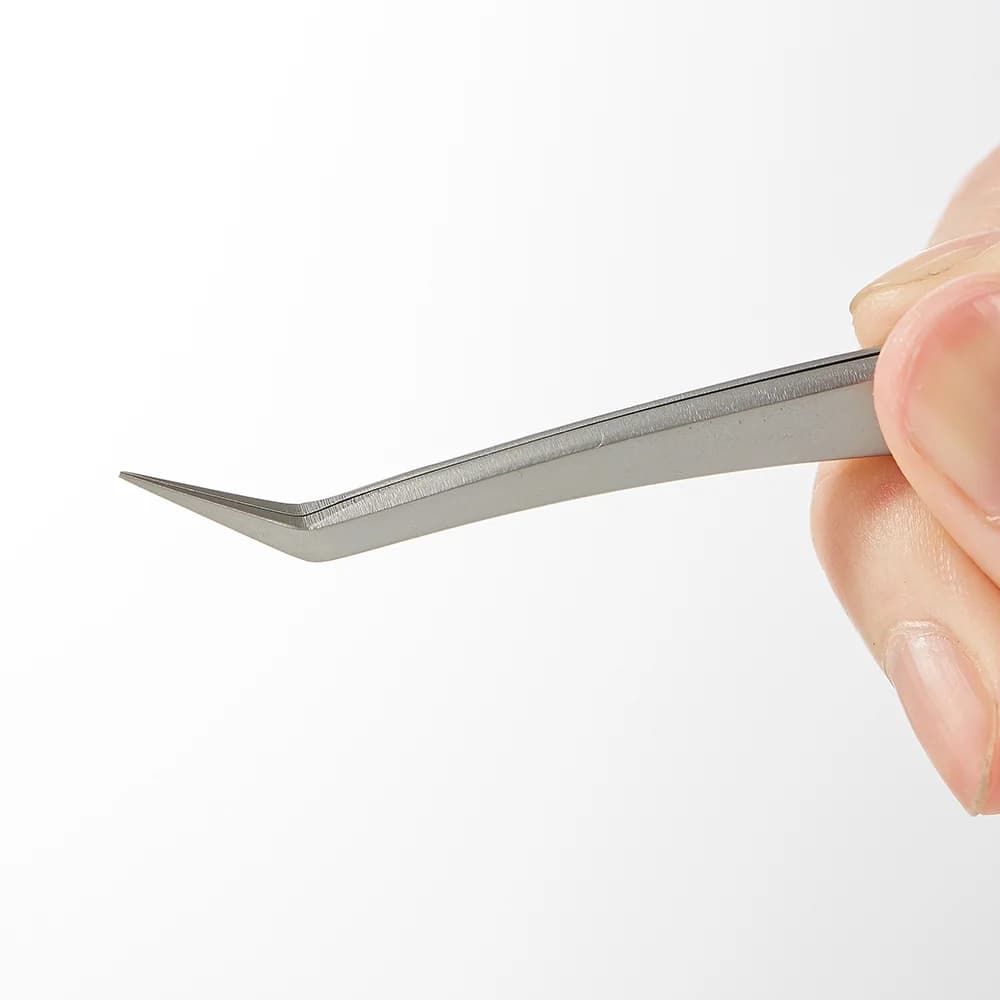 Roestvrijstalen wimperpincet met nauwkeurige vezelpunt (3D)