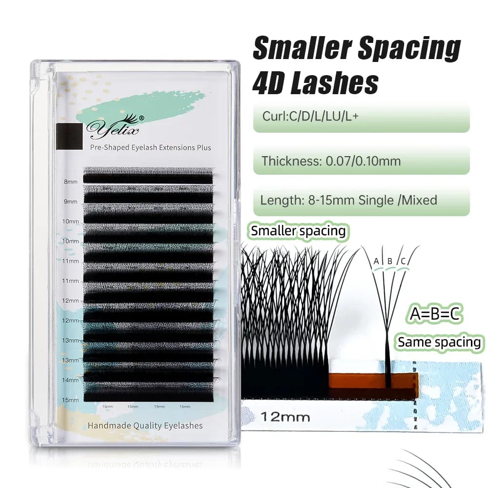 Smalle 4D W-vormige Automatische Bloeiende Wimperextensions