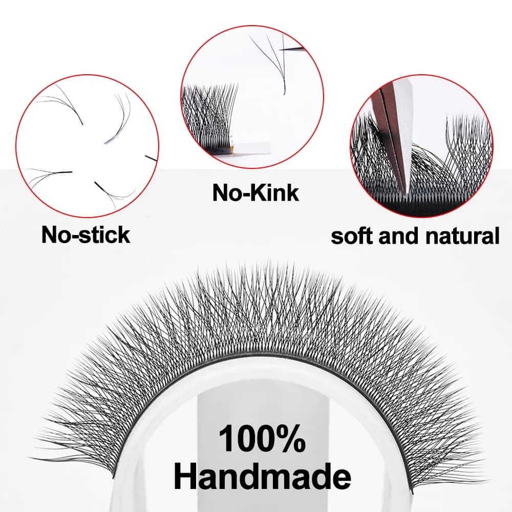 W-vorm Bloom 2D-5D Voorgemaakte Waaier Wimperextensions