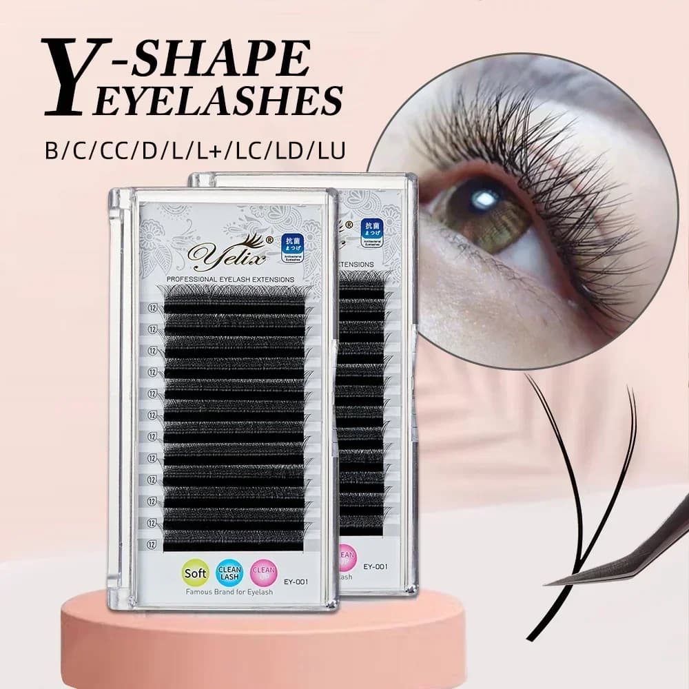 Y Shape Twee Punten Volume Fan Wimperextensions 7-17mm