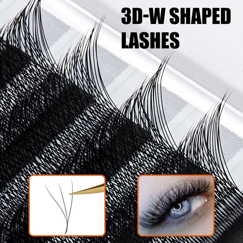 3D W-vorm Premade Volume Fan Wimperclusters
