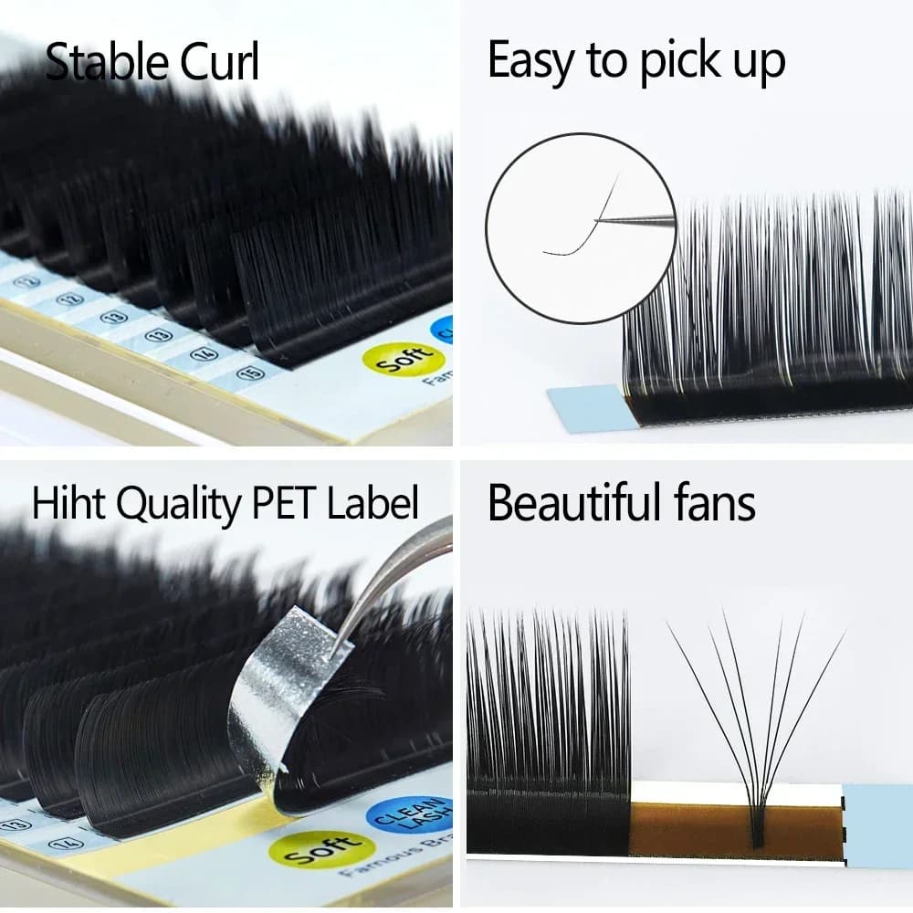 Matte Zijden Individuele Wimperextensions L+/LC/L/LU Curl